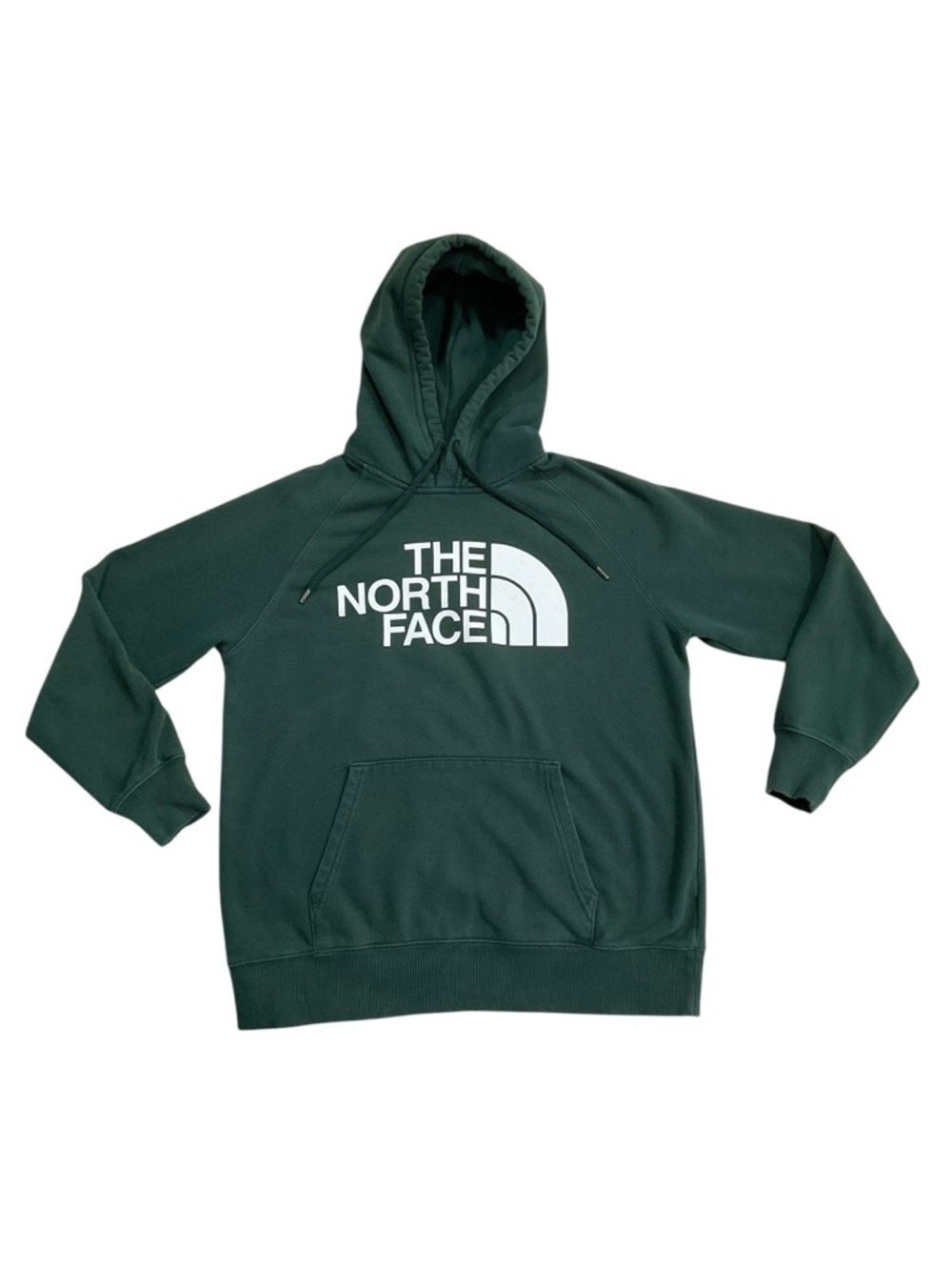 The North Face Hoodie Forest Green Pullover Sweatshirt Womens Medium Logo Pocket
